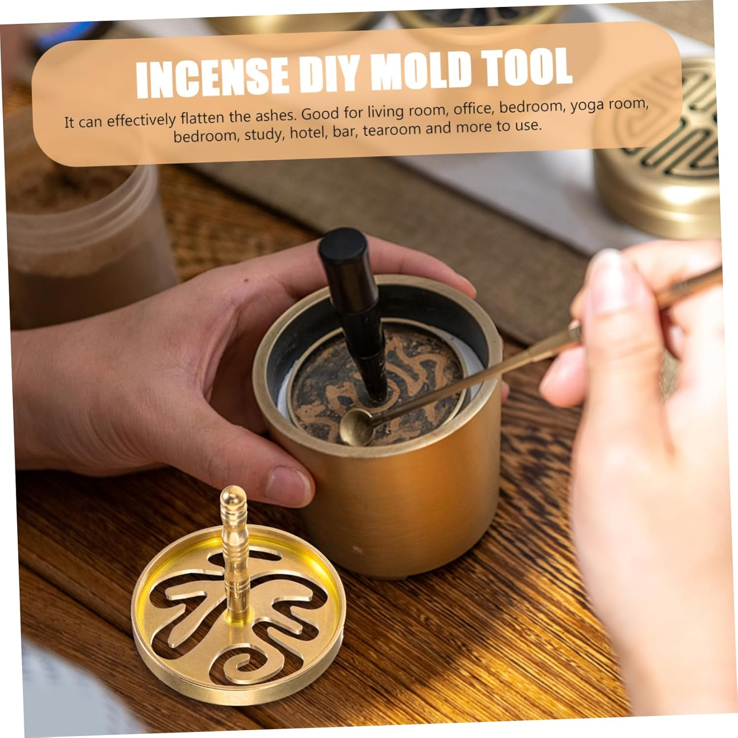 Copper Incense Press Mold Tool for Aromatherapy Design for Easy Ash Shaping for Home Yoga and Meditation Use Copper Construction image number 5