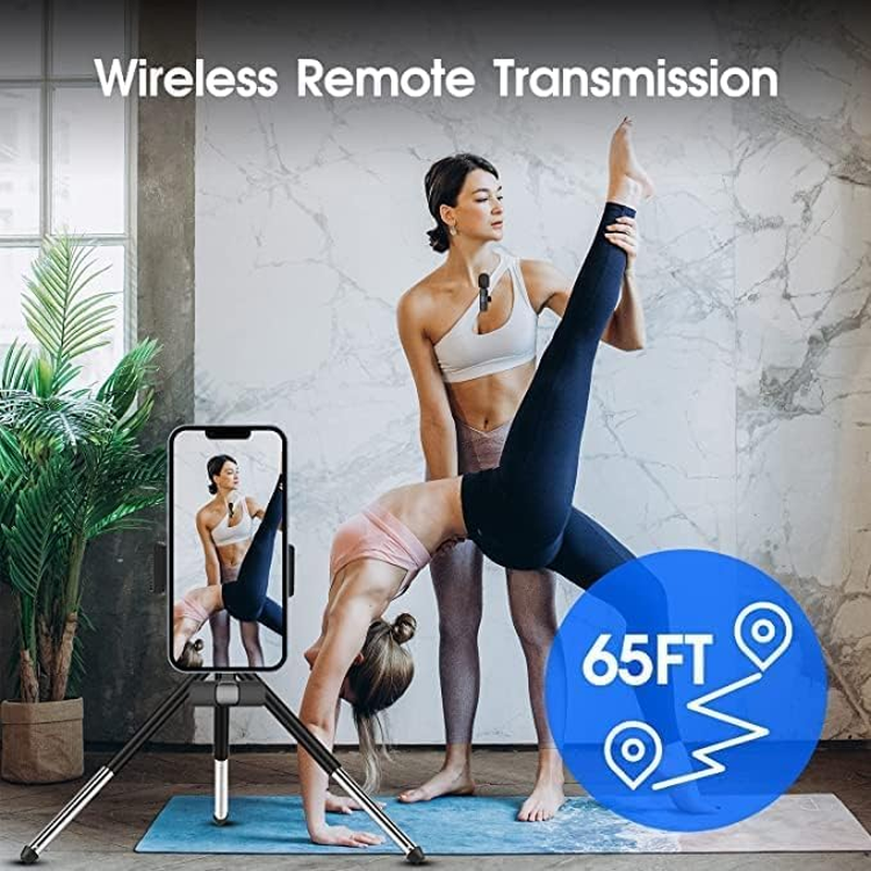 2 in 1 Wireless Lavalier Microphone for Iphone Ipad, Plug-Play Wireless Mic for Recording, Live Stream, Youtube, Tiktok, Facebook, Noise Reduction Auto-Sync for Ios/Android (Ios)&hellip; image number 3