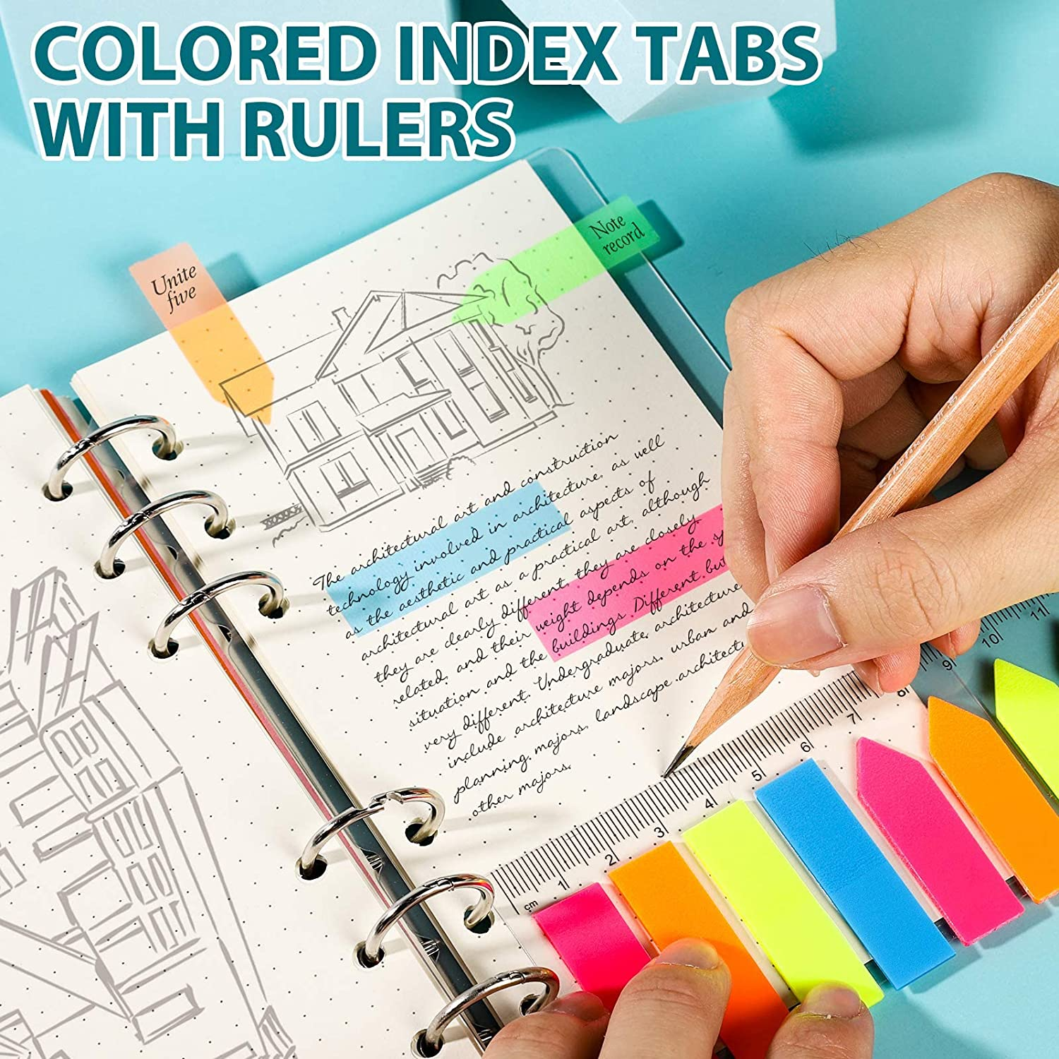 A5 Refill Paper Set, A5 Flipchart Paper with 6 Holes and Housekeeping Cards, Zip Pockets, Dividers, Rulers, Sticky Notes, Etc. for 6-Ring Binder Journal Notebook image number 1