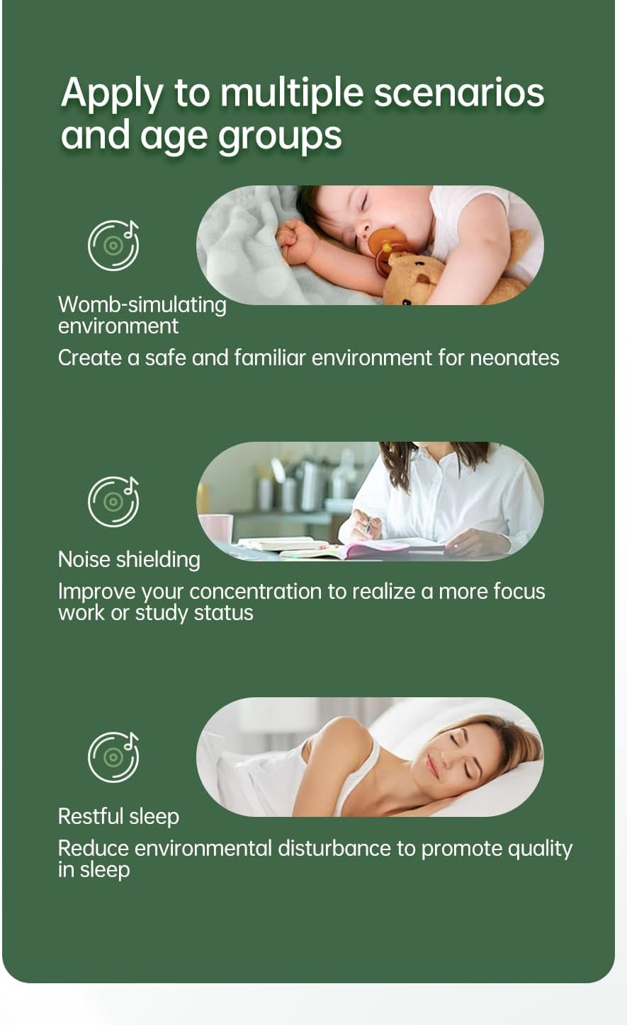 Hush Now Ultra Portable Mini White Noise, Night Light, Bluetooth Speaker, Automatic Cry Detection image number 4