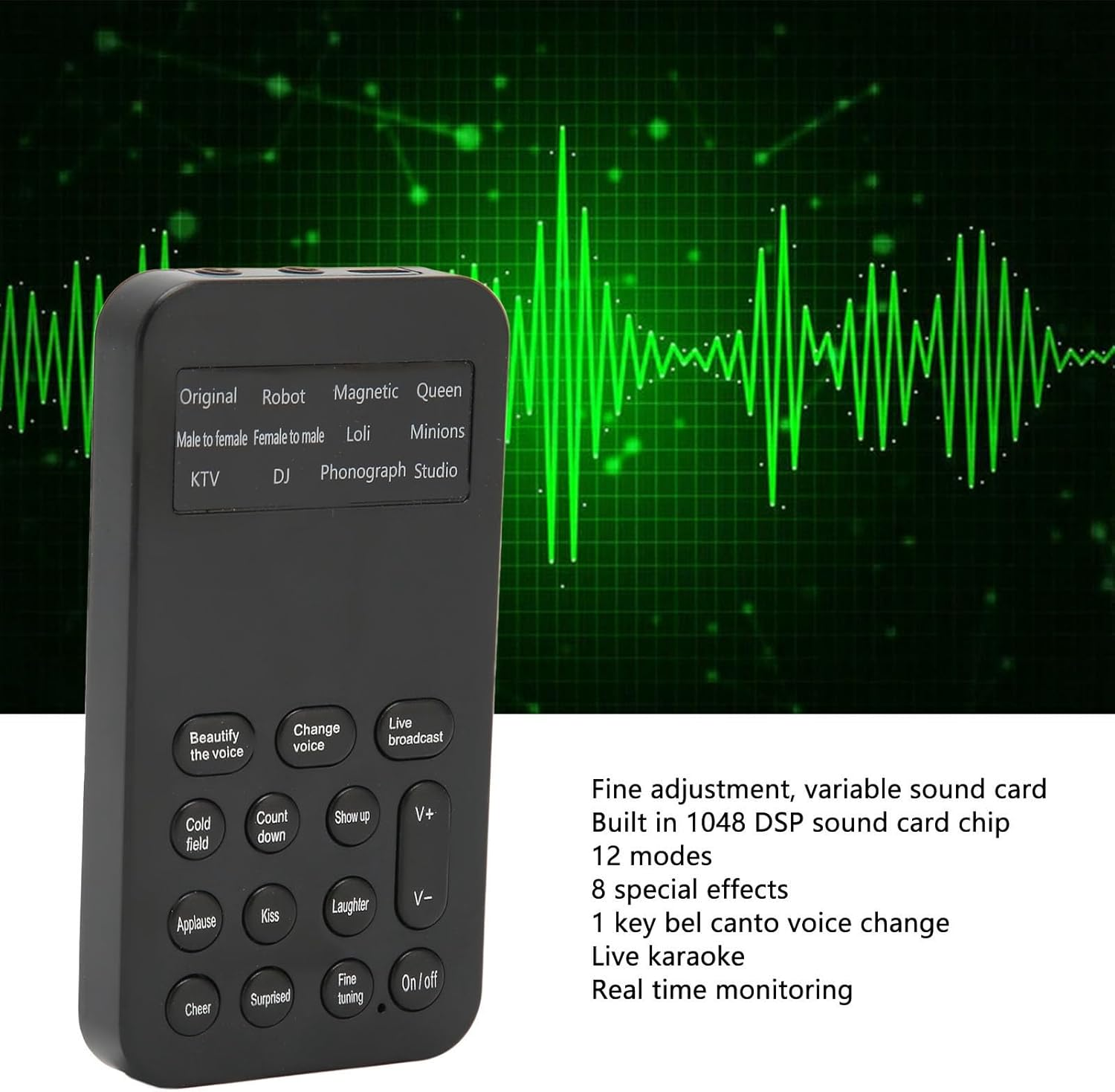 Voice Changer for Xboxone Switch Phone Computer PC Laptop, Handheld Mini Microphone Voice Disguiser Modulator, Adults Kids, 8 Sound Effects Machine - Styled image number 7