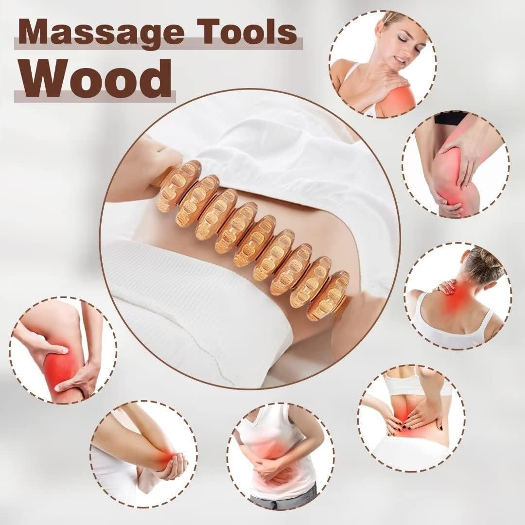 G-Sunny Wood Therapy Massage Tools 6-In-1 Massager Wooden Massager for Body Shaping Massage Tool Set Wood Therapy Tools for Relieving Muscle Pain Body image number 5