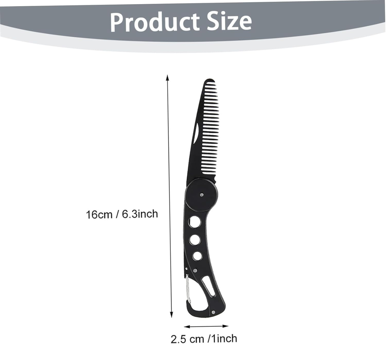 Mustache Comb, Stainless Steel Folding Beard Comb with Leather Cover, Portable Multifunction anti Static for Men Grooming, Combing Hair, and Mustache Styling