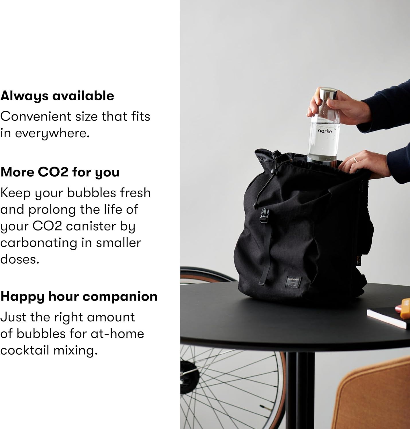 Aarke 2-Pack Small PET Bottle for Sparkling Water Maker Carbonator 3, BPA Free with Details in Steel, 450Ml, AASPB1-STEEL image number 6