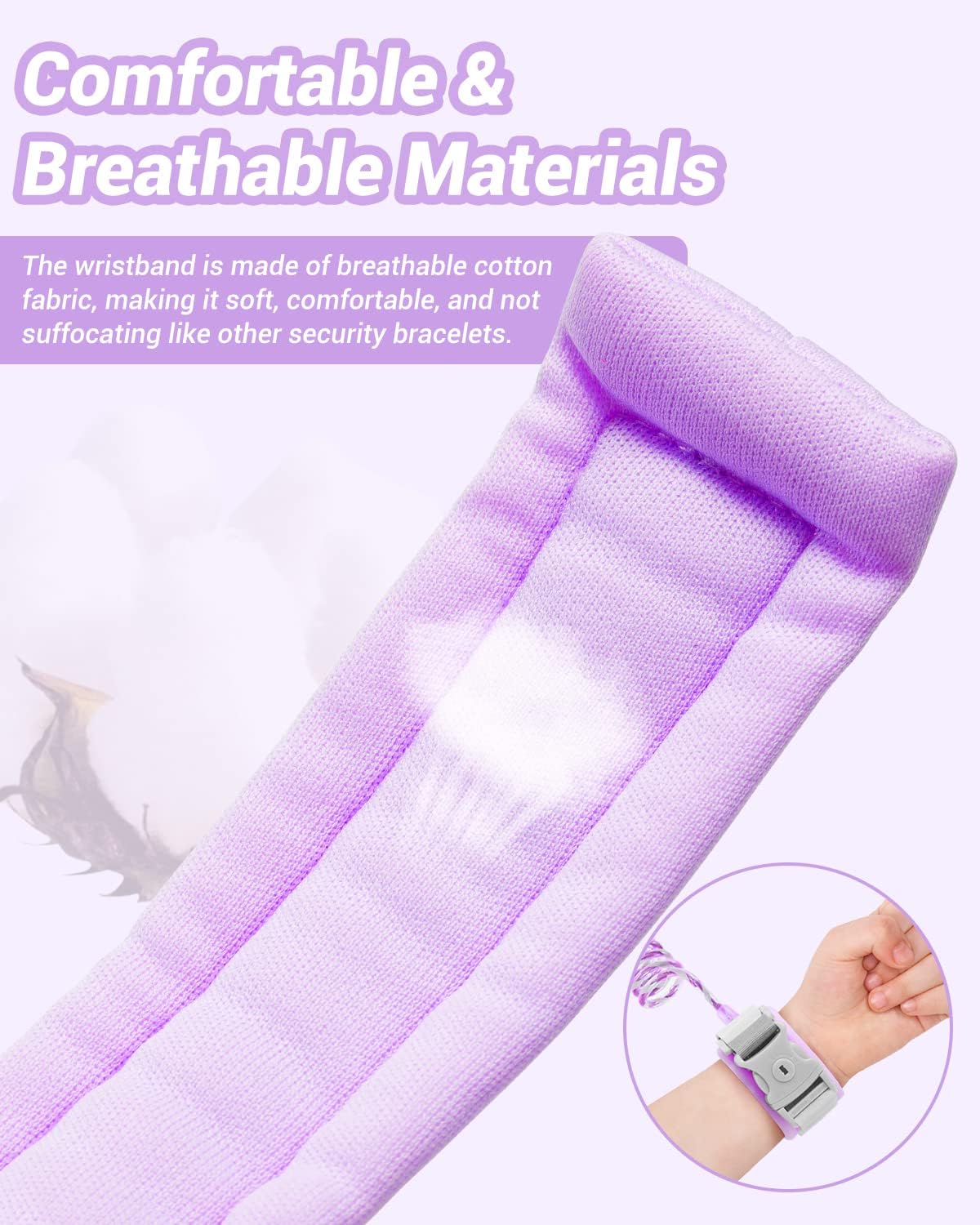 Dr.Meter anti Lost Wrist Link, 2 Pack Toddler Safety Leash with Key Lock, Reflective Child Walking Harness - Dual 8.2Ft Length Pink & Purple Kids Leash for Outdoor, Kids Travel Essencials image number 1