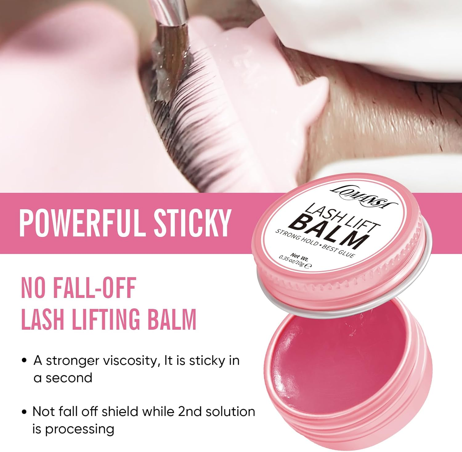 Lomansa Lash Lift Kit Eyelash Perm Tube Design Easy to Use Brow Lamination Kit with Lash Glue Balm for Natural Instant Lifting Results image number 5