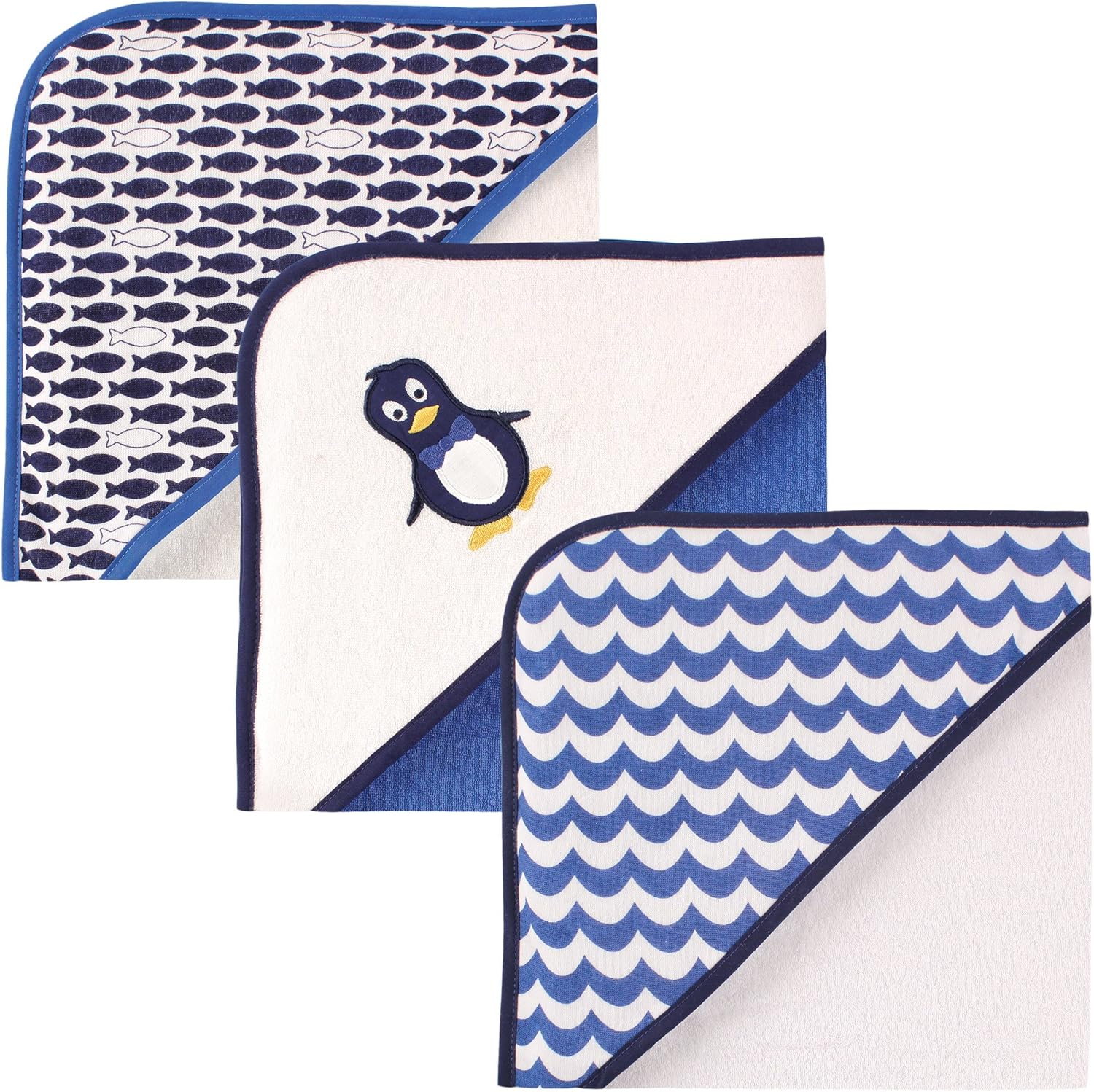 Luvable Friends Unisex Baby Cotton Terry Hooded Towels, Scuba Duck, One Size - Dinosaur image number 4