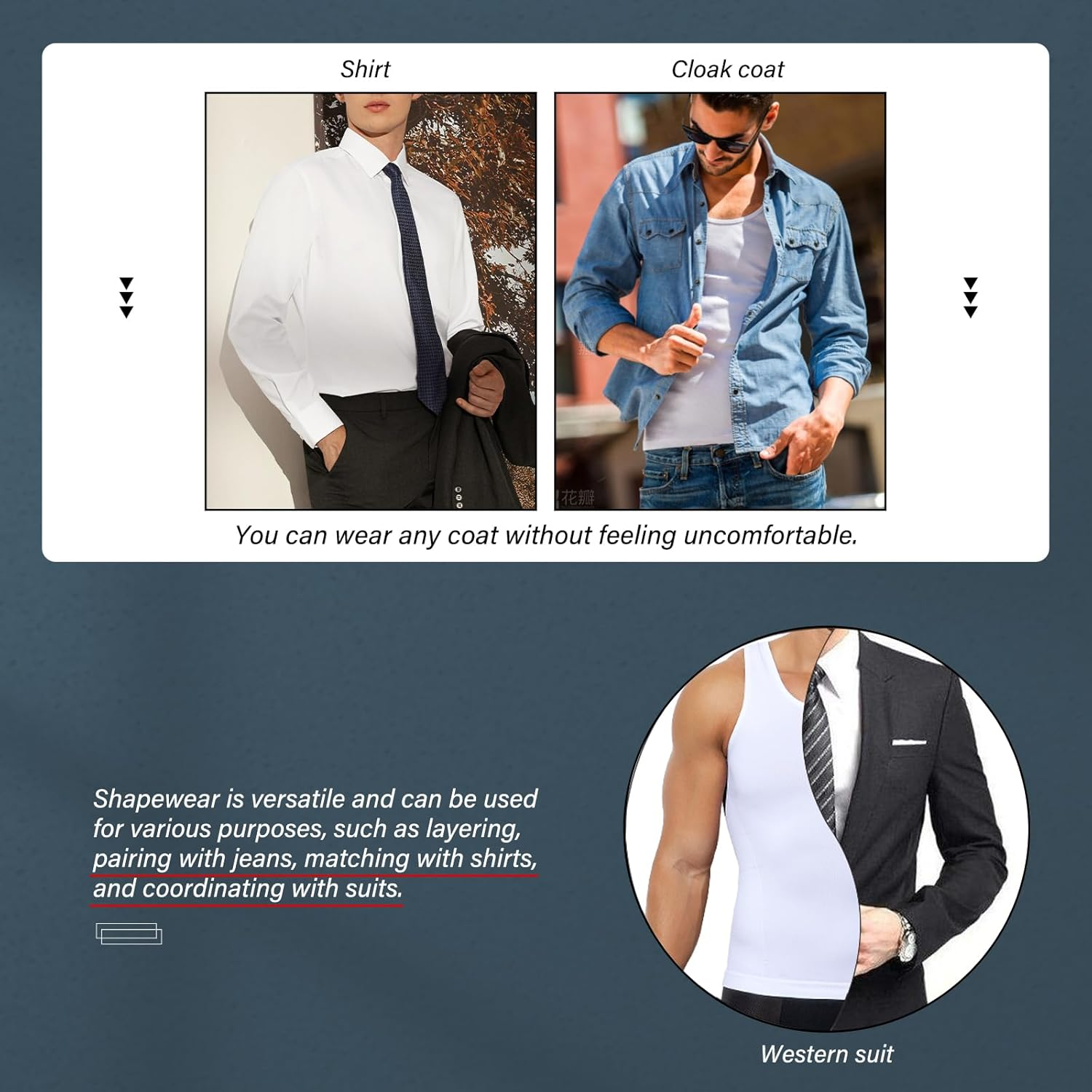 Casey Kevin Men'S Compression Tank Top Shirts Workout Undershirt Body Shaper Muscle Sleeveless Underwear Vests AK4309 1Pcs image number 7