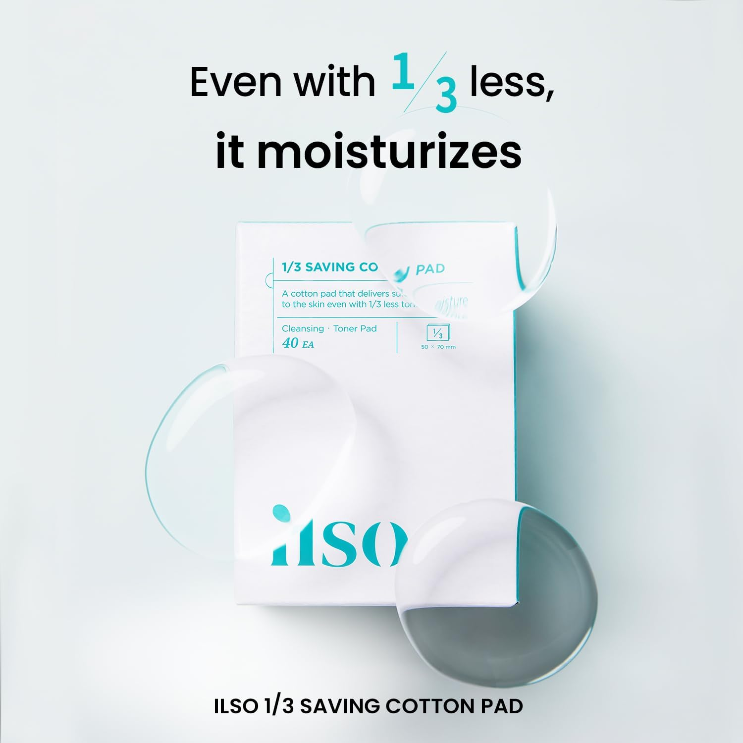 ILSO 1/3 Saving Cotton Pad, Thin Layer Perfect for DIY Toner Pad and Mask, 40 Sheets, Korean Skincare (50 X 70Mm) image number 4