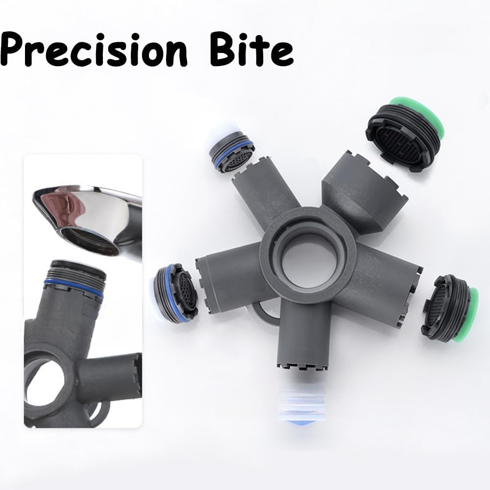 10-In-1 Universal Faucet Aerator Removal Tool,Compatible with M28 M24 M22 M21.5 M18.5 M16.5 Standard & Hidden Aerators,Non-Slip Bubbler Replacement Key for Sink, Kitchen, Bathroom & Outdoor Faucets image number 5