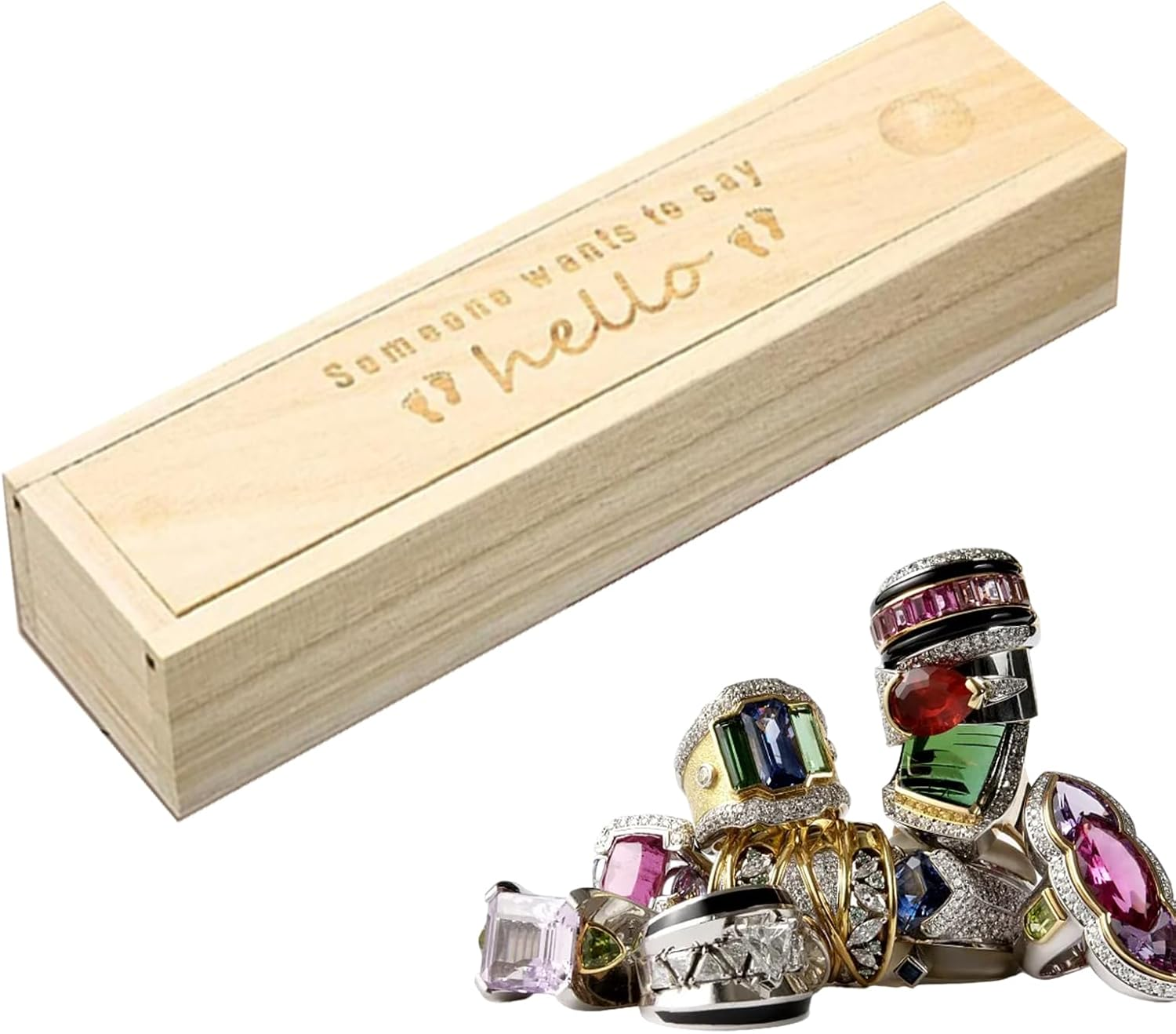 Pregnancy Test Keepsake Box | Elegant Baby Announcement Gift Box for Husband, Parents, Grandparents | Compact Memory Storage Holder for Test Stick, Baby Souvenir, Reveal image number 1