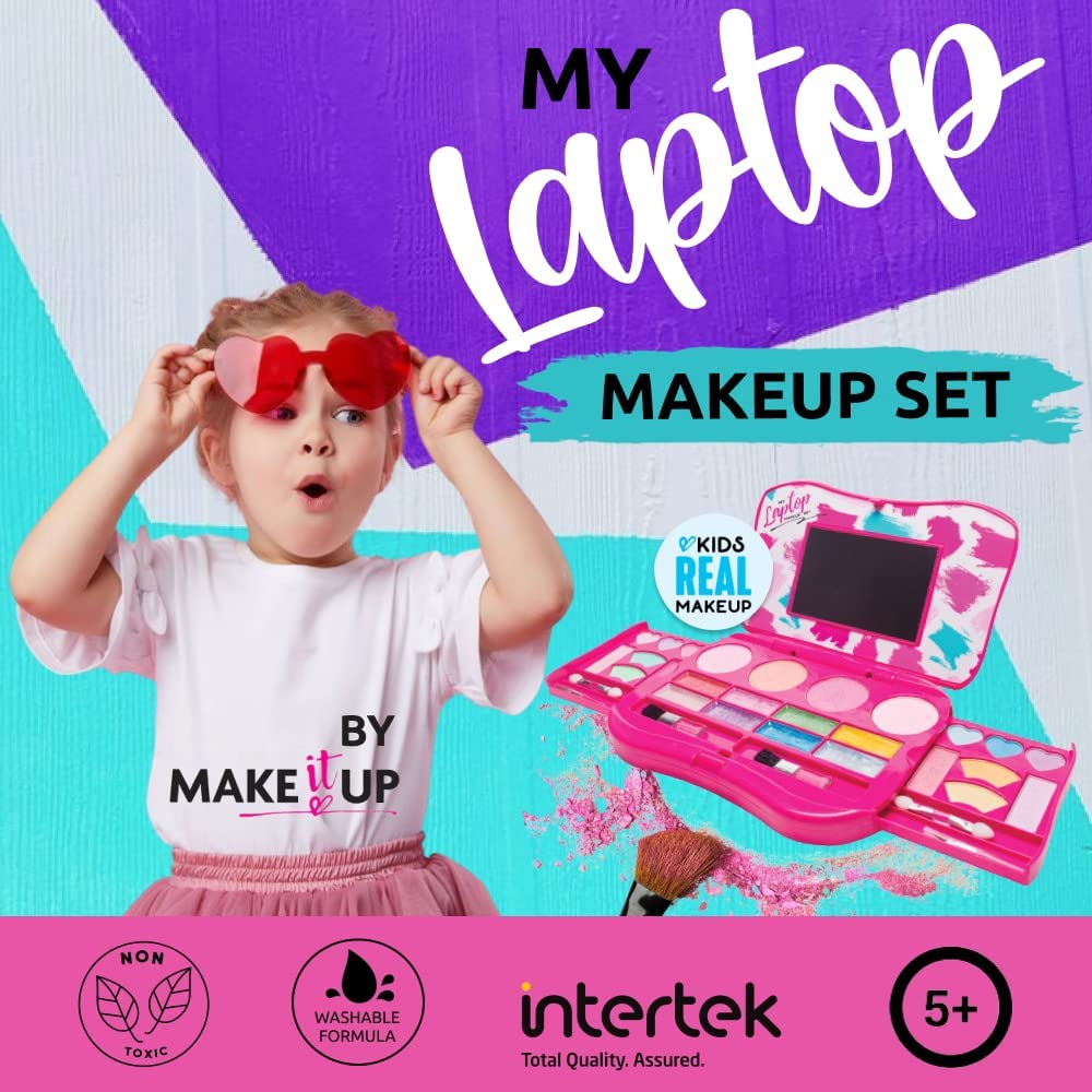 My Laptop Girls Makeup Set by Make It up Fold Out Makeup Palette with Mirror and Secure Close - SAFETY TESTED- NON TOXIC image number 4