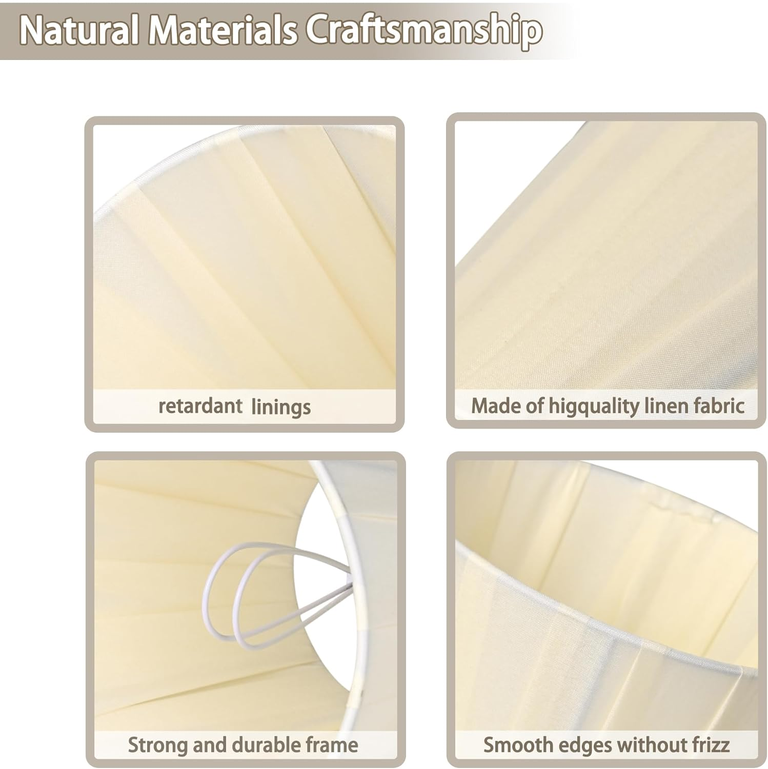 Clip on Lamp Shades Set of 6, Pleated Beige Small Empire Fabric Replacement Shades for E14 Candelabra Bulbs &ndash; for Chandeliers, Wall Sconces & Table Lamps image number 4