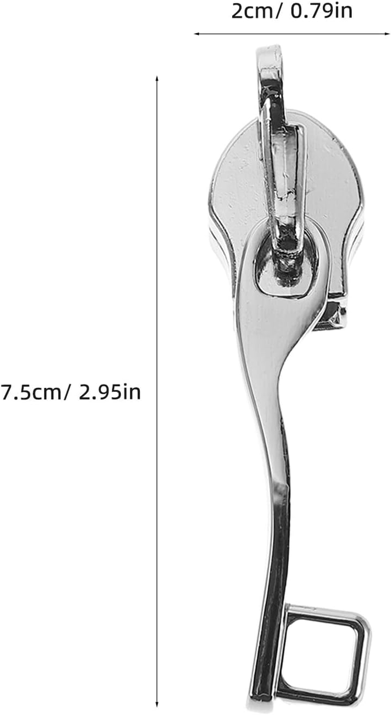 LRXIYODE 4 Pairs Metal Zipper Pulls Replacement Double-Layer Detachable Zipper Slider Tabs for Luggage Suitcases Backpacks Single Lock Hole Repair Accessories for Travel image number 2