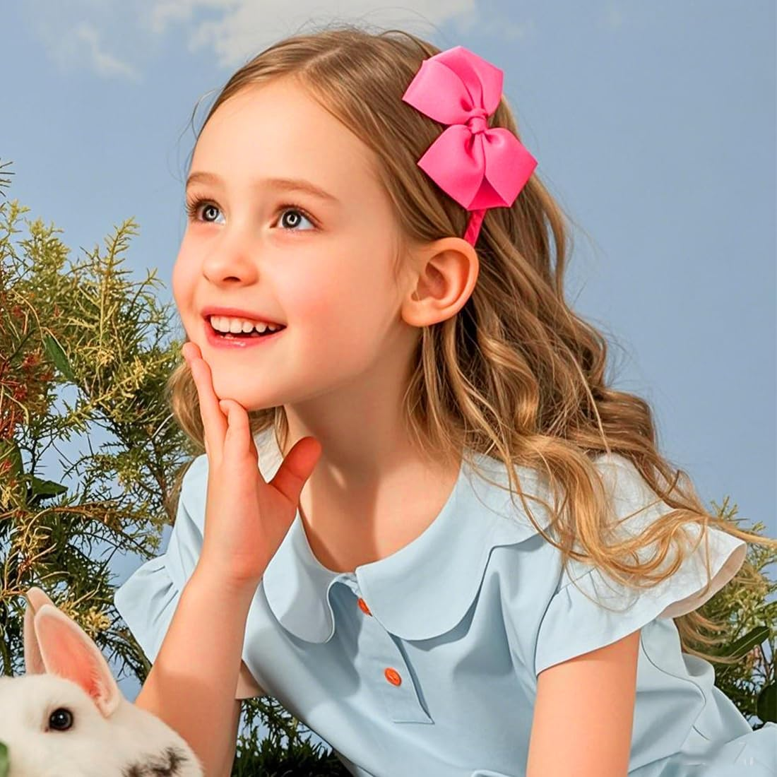 XYTAHDM Pack of 4 Coloured Bows Headbands, Headbands for Girls and Women, Cute Non-Slip Plastic Headbands, Fashionable Hair Accessories for Everyday and Celebrations image number 3