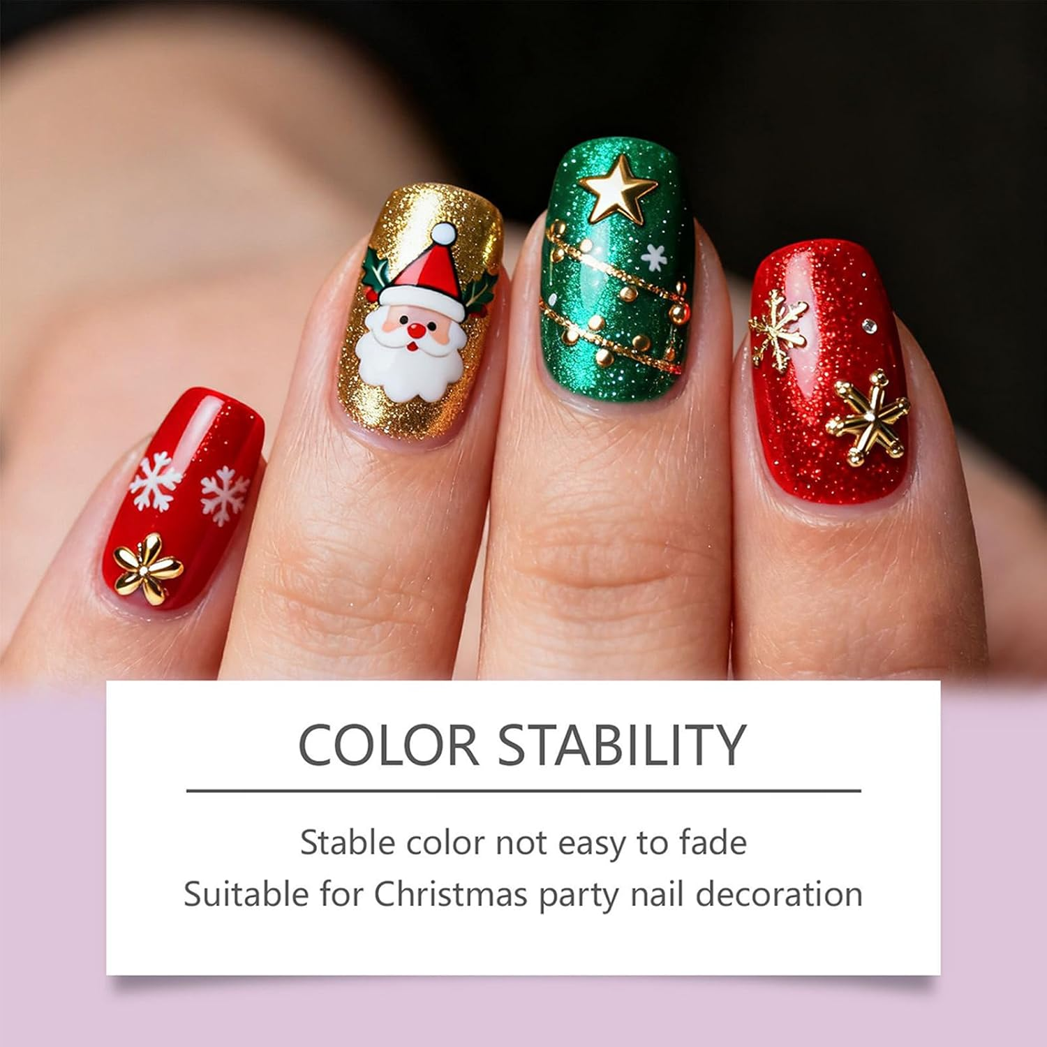 Jvjggag Holiday Nail Stickers - 3D Christmas Cartoon Decorations | Holiday Nail Decals - for Personal Care Women Kids Beginners Home Salon Studio