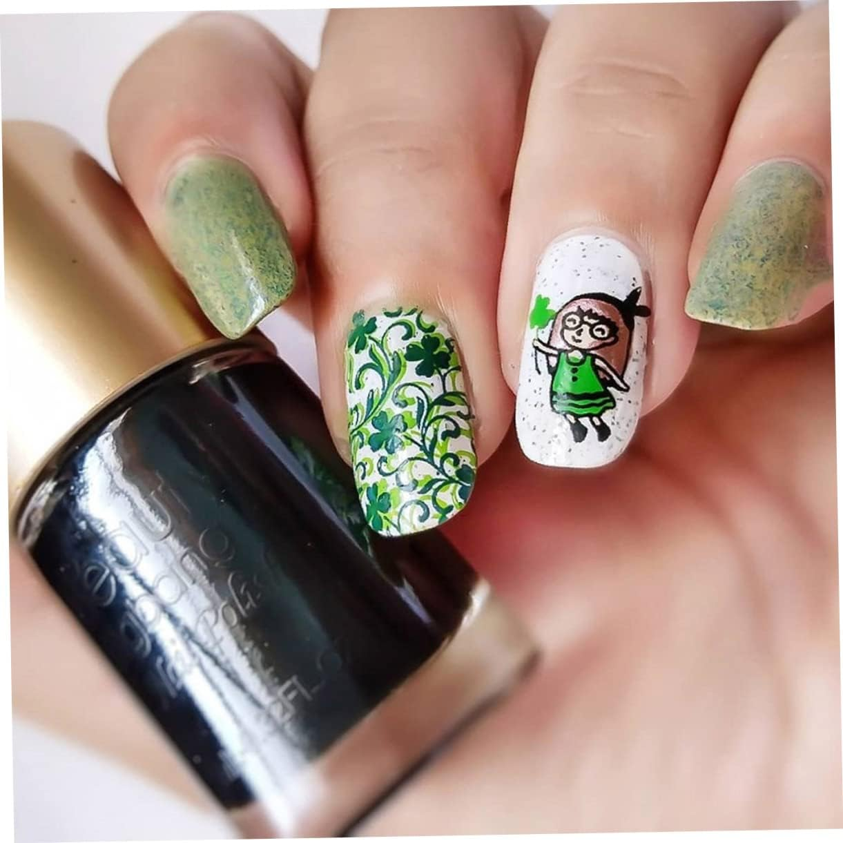 GANAZONO Patrick'S Day Nail Stamping Plates Reusable Nail Art Stencils for Creative Manicure Designs Material for Easy Cleaning and Use image number 5