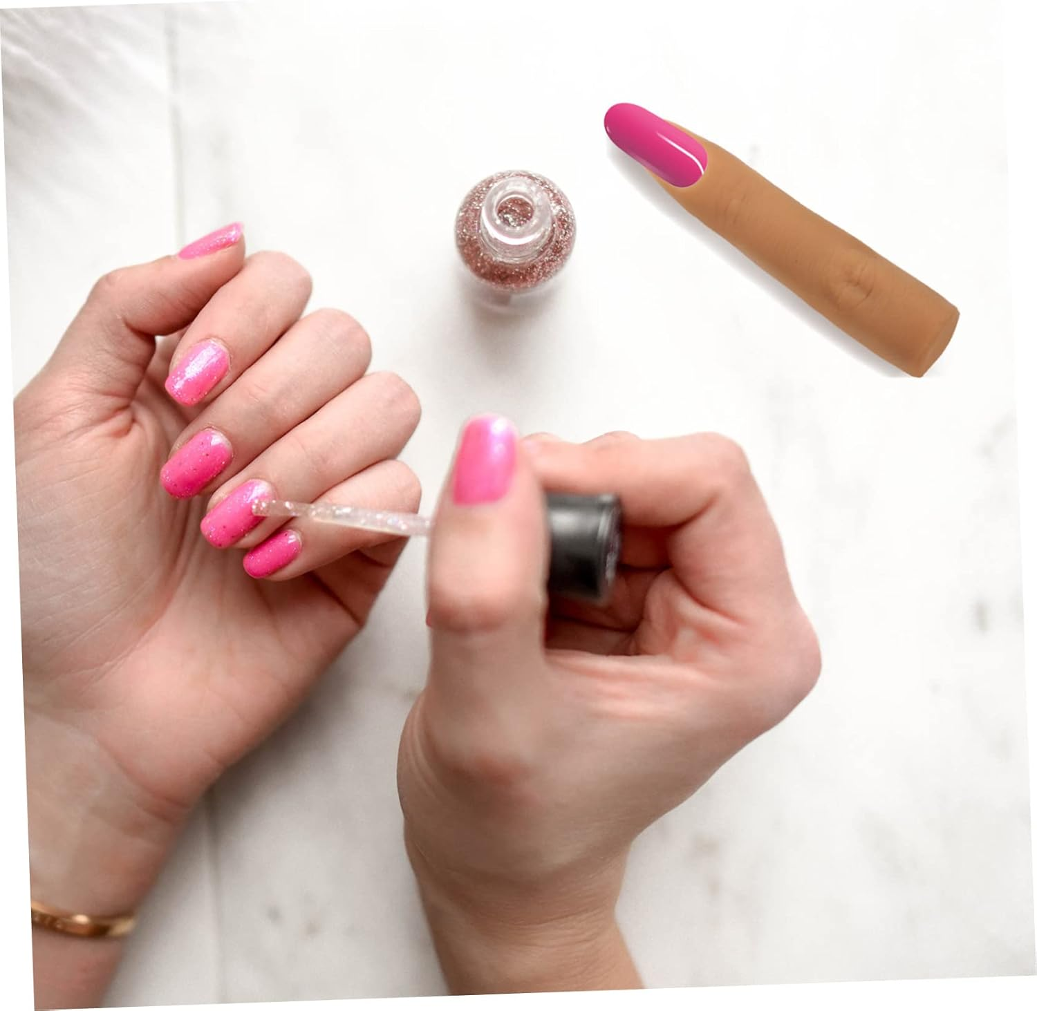 IWOWHERO Nail Tech Supplies Nail Art Practice Realistic Artificial Finger Training Model image number 2