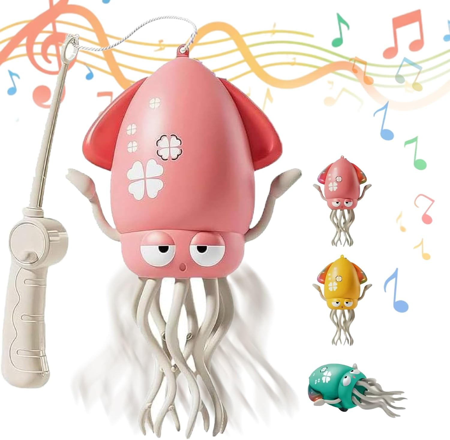 Electric Crawling Octopus Toy, Magic Dancing Octopus Tummy Time Toy, Auto Avoid Obstacles, 8-Leg Wiggly Robotic LED Light up Dancing & Music (Blue)