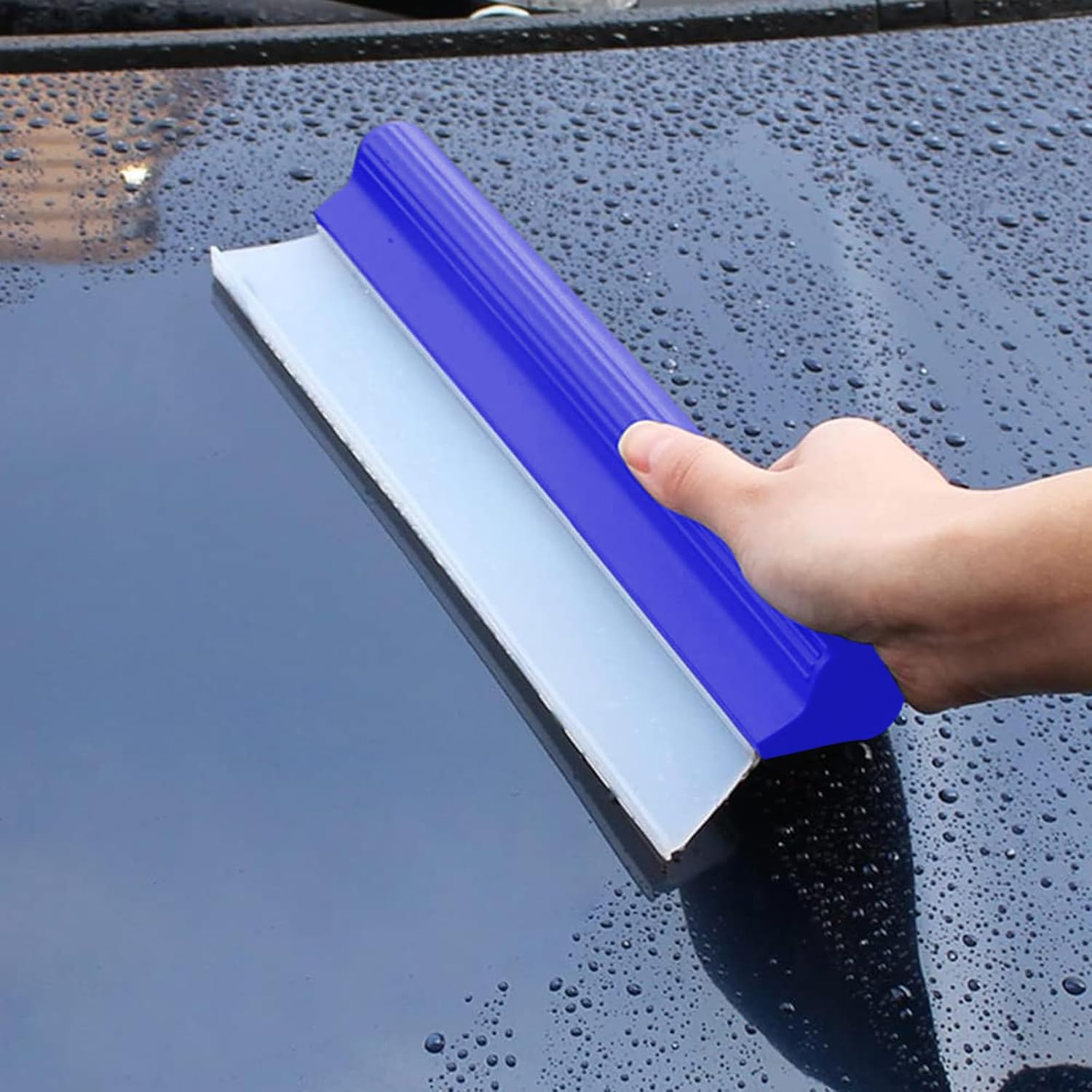 Ziciner Professional Car Handheld Blade Squeegee, 12 Inch 3-Layer Silicone T-Bar Water Blade, Universal Quick Drying Wiper, Super Flexible for Car Glass or Home Windows (White) image number 4