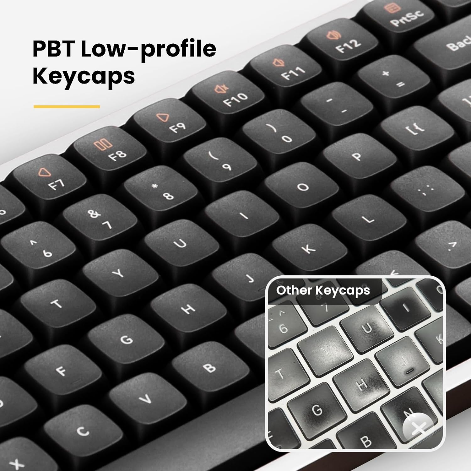 LOFREE Flow Low Profile Mechanical Keyboard, 100 Keys Rechargeable Wireless Keyboards with Bluetooth and Wired Connection for Windows, Mac Os/White Ghost Linear Switches image number 1