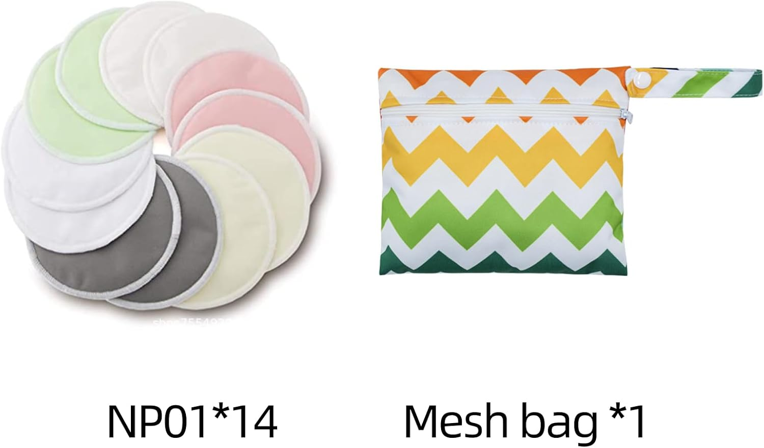 14 Organic Bamboo Breast Pads，Highly Absorbent, and Perfect for Busy Moms. the Nursing Pads Ensure Leak-Proof Protection, While Reusable Breast Pads Offer an Eco-Friendly, Sustainable Choice. image number 2