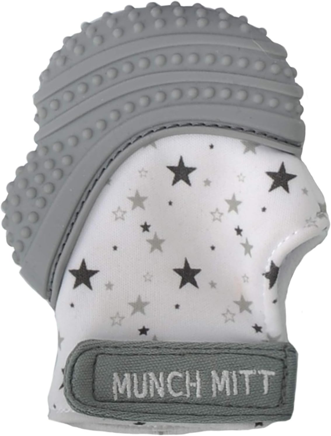 Malarkey Kids Munch Mitt Sensory Teething Mitten, Grey Stars image number 3