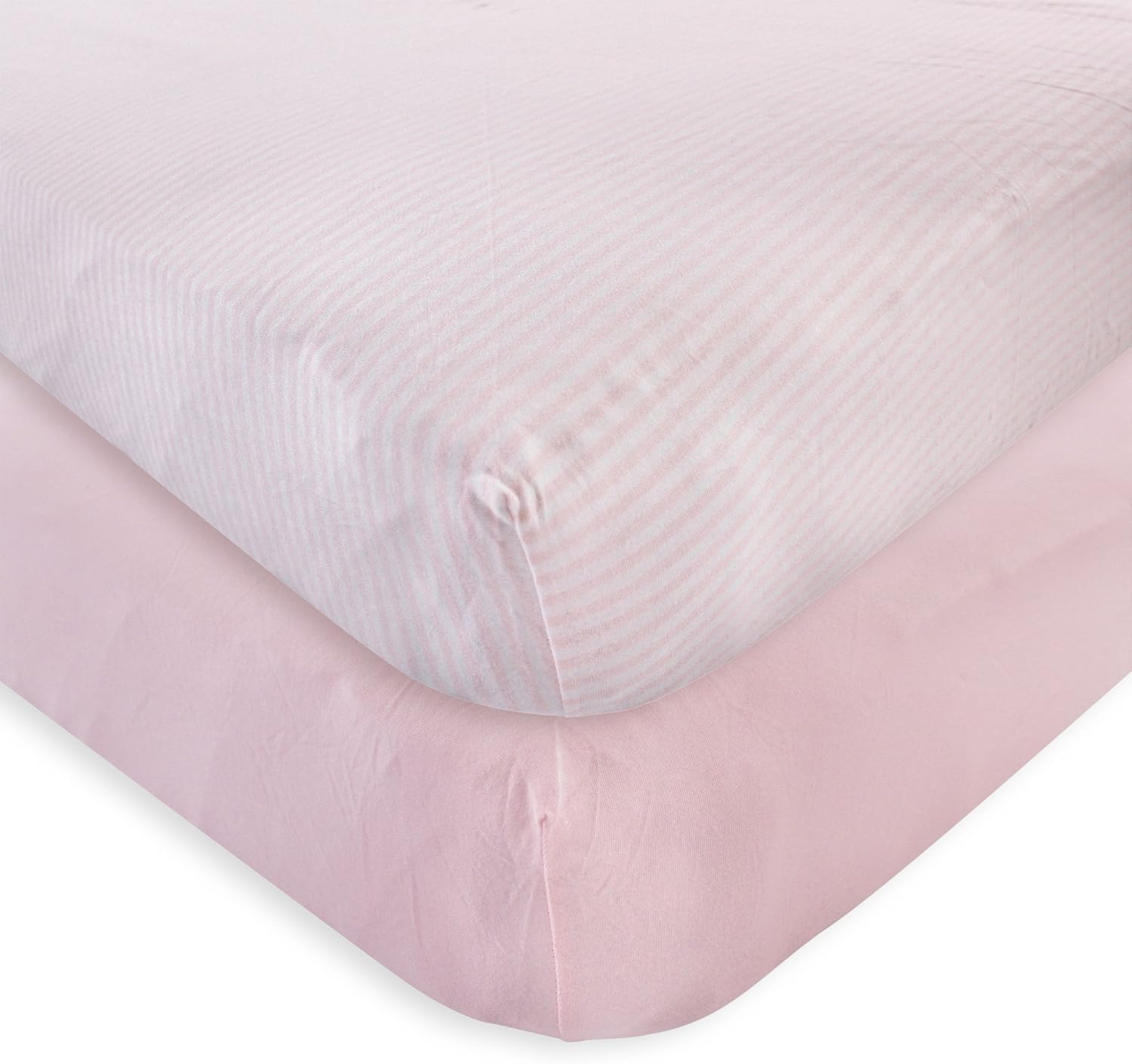 Touched by Nature Unisex Baby and Toddler Organic Cotton Crib Sheet, Barely Pink, One Size