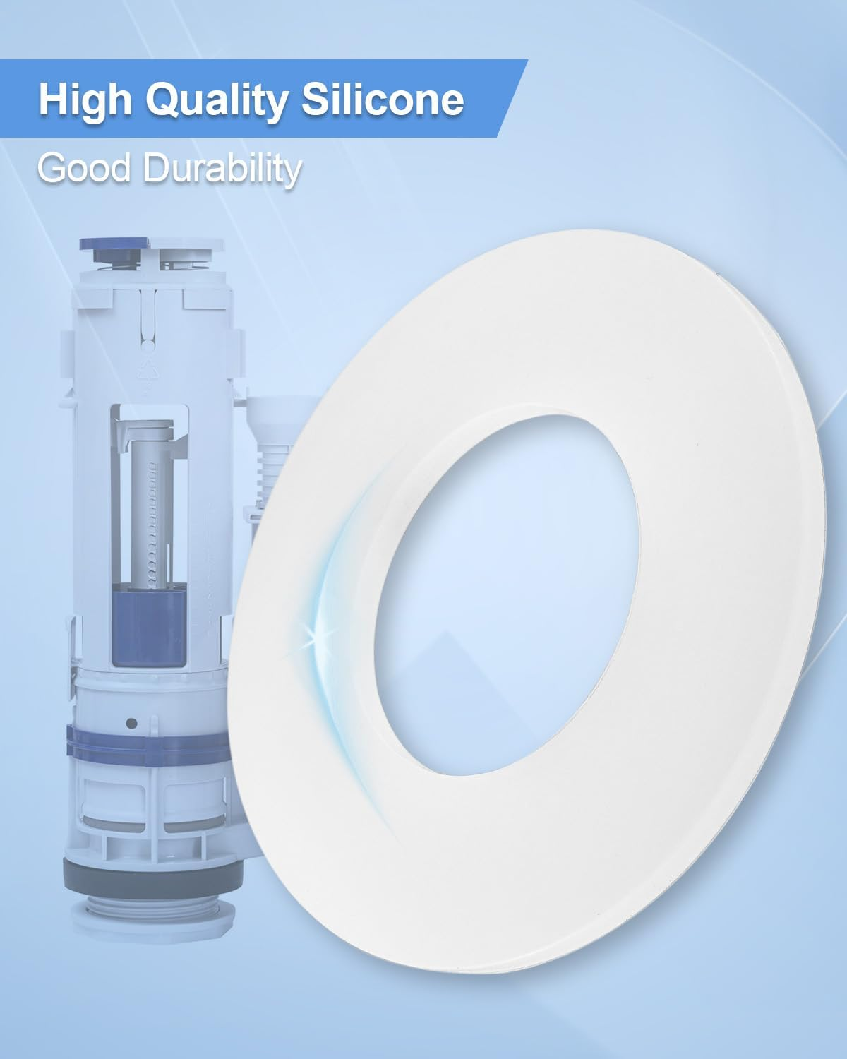 2Pcs Toilet Silicone Gasket Flush Valve Seal Compatible with Caroma Geberit M5 image number 3