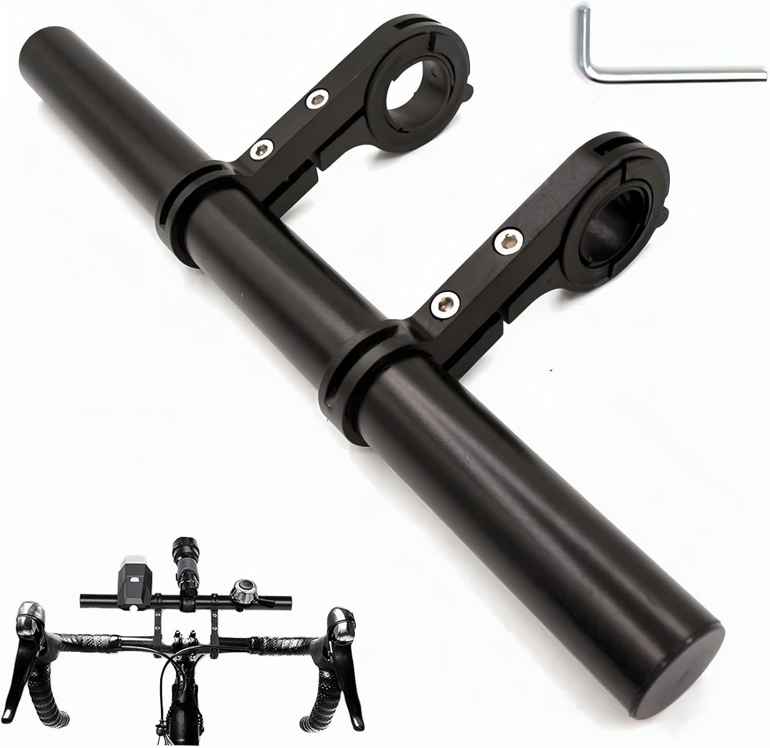 Kiaufdcf Bike Handlebar Extender Aluminum Dual Bike Handlebar Extension Bracket, Bike Handlebar Extender, Lightweight and Durable, for Fixing Bike Speedometer, Gps, Cell Phone Holder Mounts image number 6