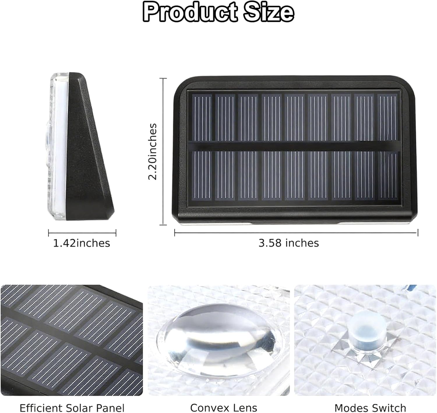 Rhoyee Solar Fence Lights Outdoor &ndash; 8 Pack LED Deck Lights with 3 Color Temperature Modes (3000K/4000K/6000K), IP65 Waterproof Solar Wall Lights for Backyard, Fence, Steps, Railing, Patio & Garden image number 4