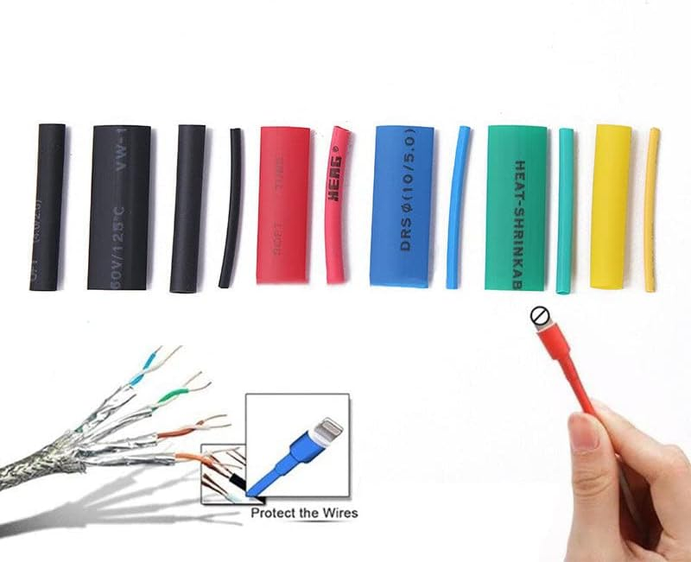 AIMALL 530 PCS Heat Shrink Tubing Assortment Kit, 8 Sizes of Insulation Sleeving for Wire, Cable, Electrical Repairs, Shrinkage Ratio 2:1, Flame Retardant, Multi-Colour image number 1