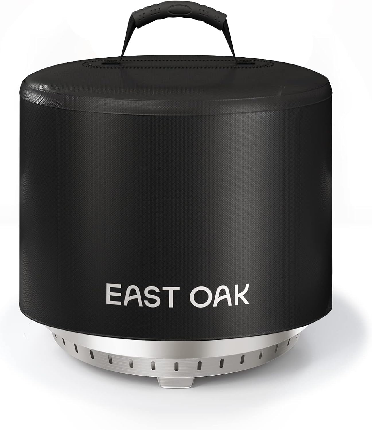 EAST OAK 21'' Fire Pit Cover for Outdoor Smokeless Firepit, 500D Heavy Duty Fabric Bonfire Pit Accessories for Camping, Waterproof, Dustproof, and All-Weather Resistant, 21.26"Dia X 13.97"H, Black