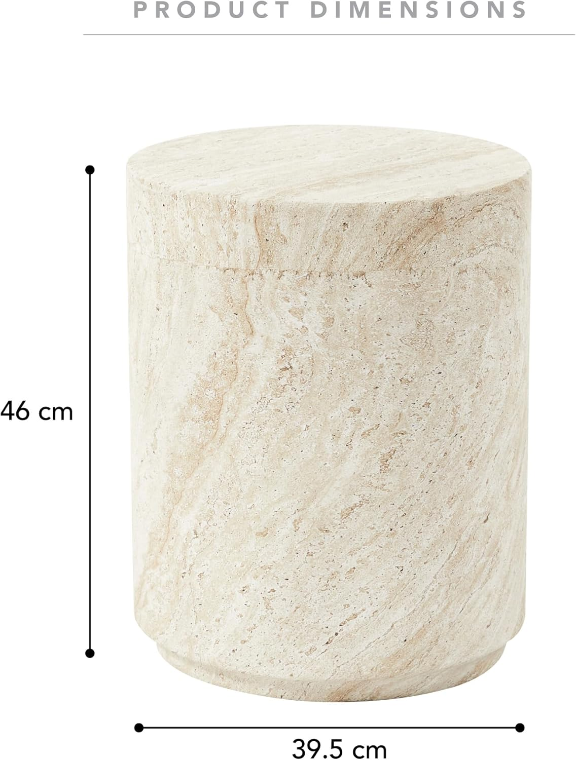 Cooper & Co. Astrid 46Cm Mgo Side Table Travertine Look