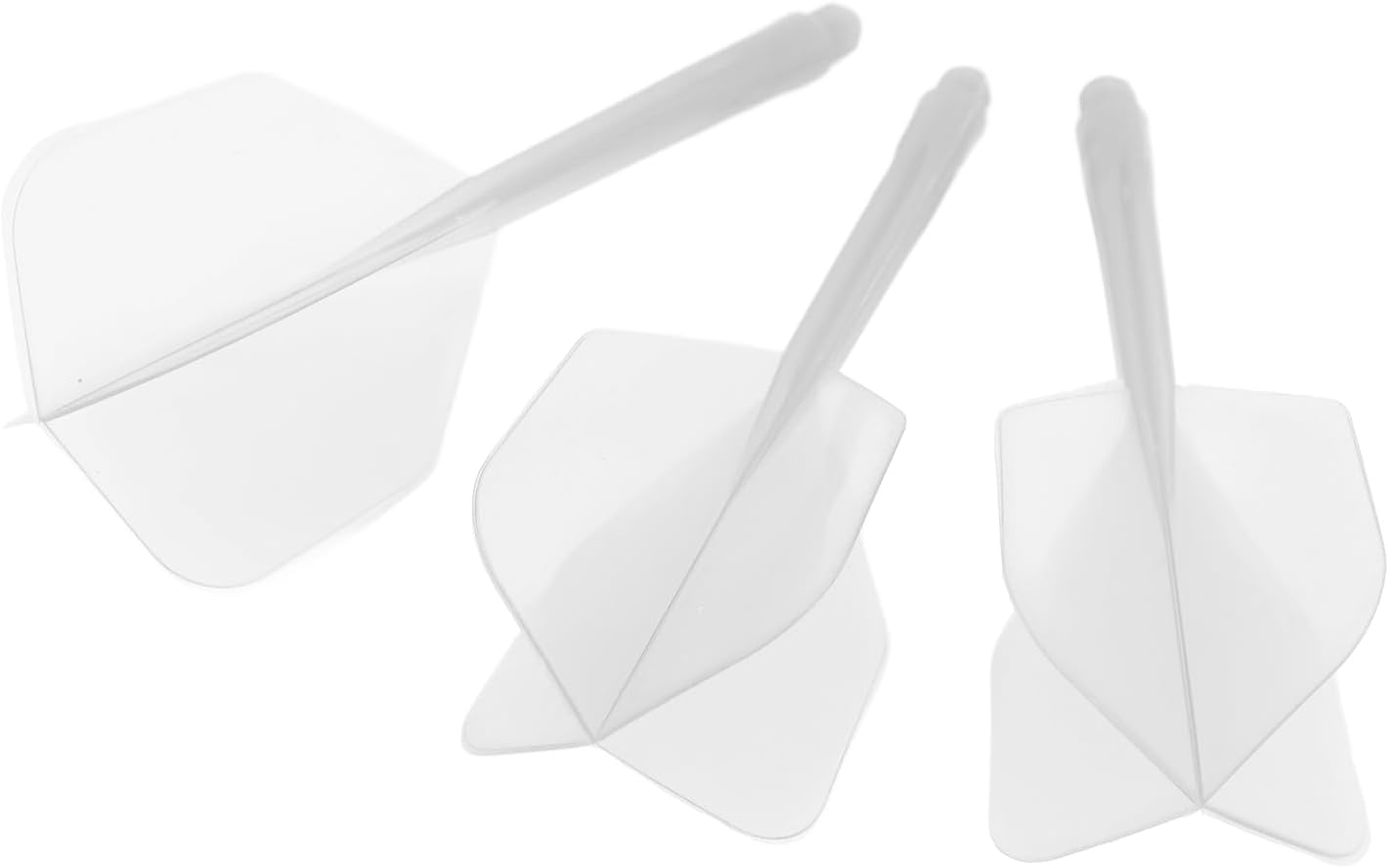 One Piece Dart Flight and Shafts, Plastic 10Pcs Excellent Balance Integrated Dart Shaft and Flights for Dart Game (White) image number 2