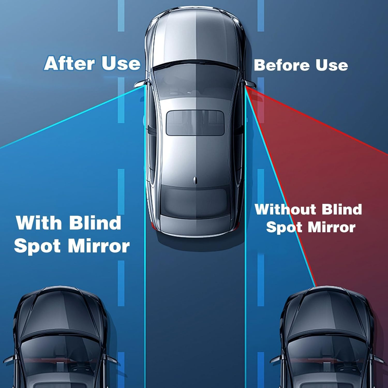 2 Pack Heart Blind Spot Mirrors, Wide Angle Convex Rearview Side Mirrors, Cute Frameless Stick-On Car Accessories for Women, Suvs, and Trucks image number 3