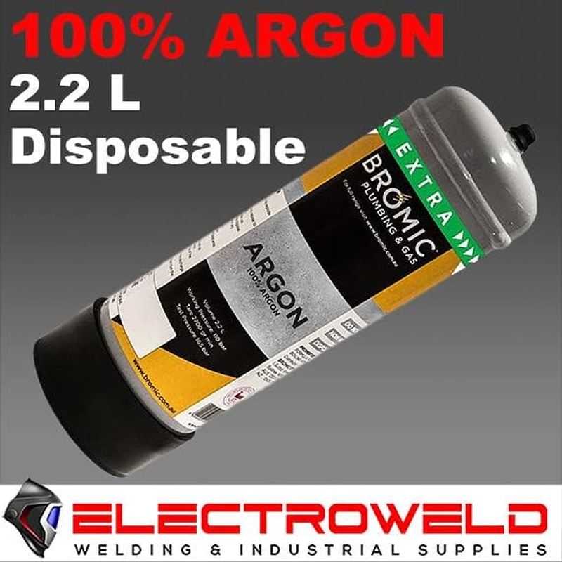 BROMIC 100% Pure Argon Gas Bottle Cylinder, 2.2L, Regulator Welding Mig Tig Disposable image number 2