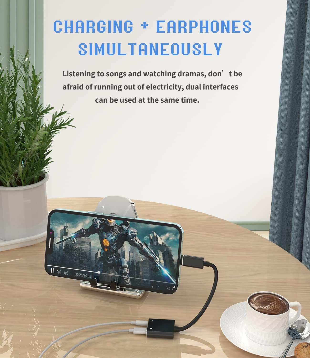 Iphone AUX Adapter for Headphone Jack Cable Dongle(2In1) Lightning to 3.5Mm Splitter Apple MFI Certified Charger Cord Audio Adaptador Para Music Power Charge Converter for 11 12 13 14 Pro Max 7 8 Plus image number 3