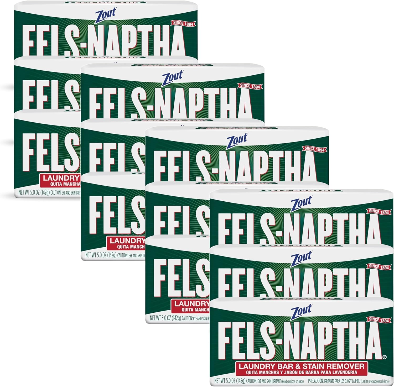 Fels Naptha Laundry Soap (Pack of 12)