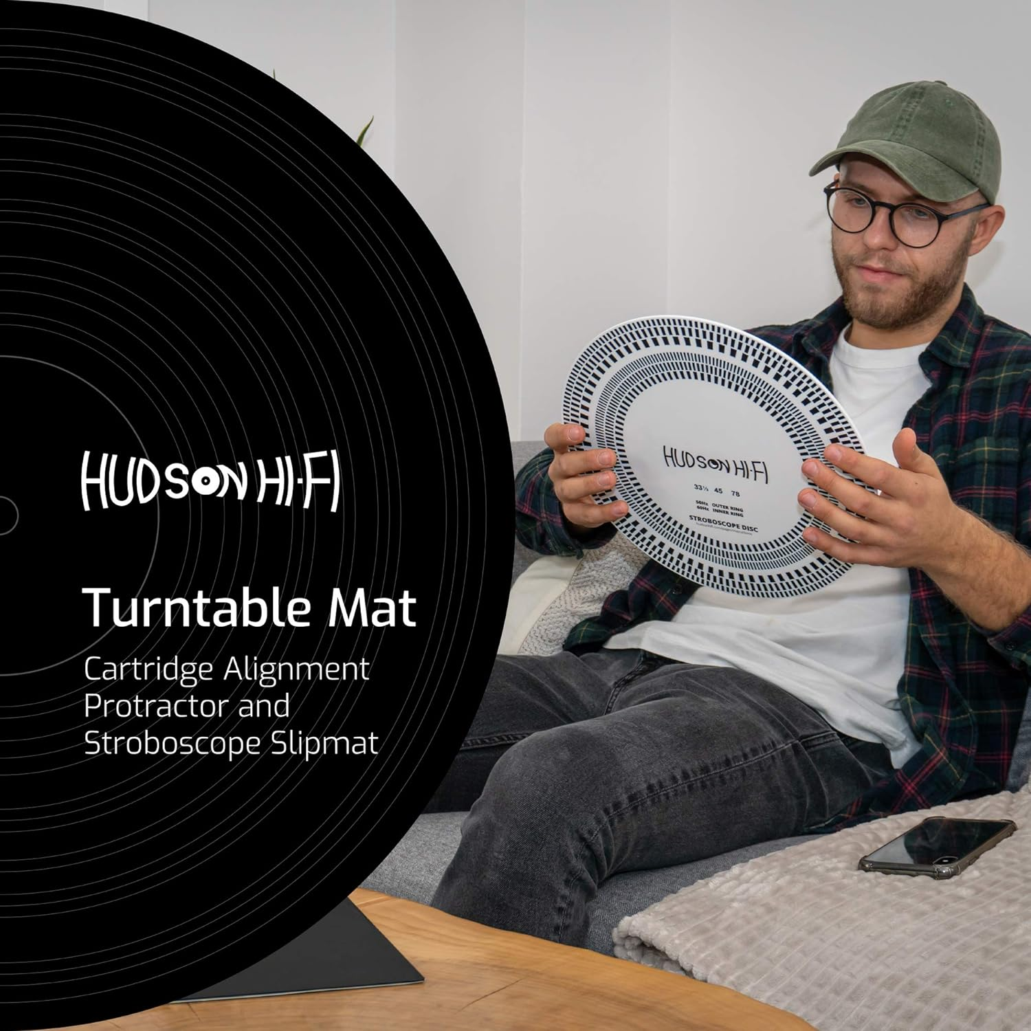 Hudson Hi-Fi Stroboscope and Protractor Mat (Protractor - Strobe)