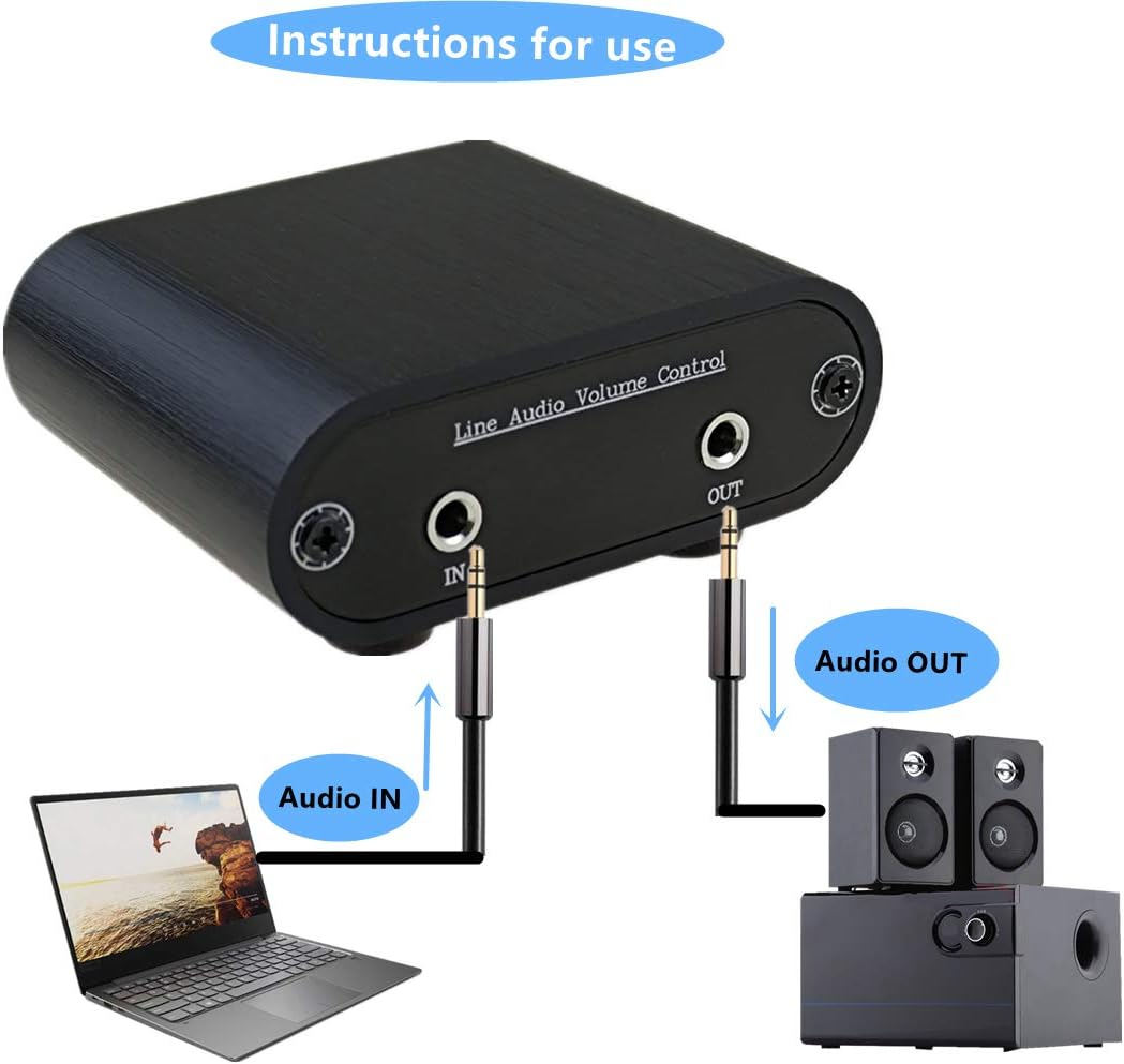 3.5 Mm Audio Volume Controller, Line Volume Control Box, 1/8" Aux Mini Inline Attenuator Knob -MC11