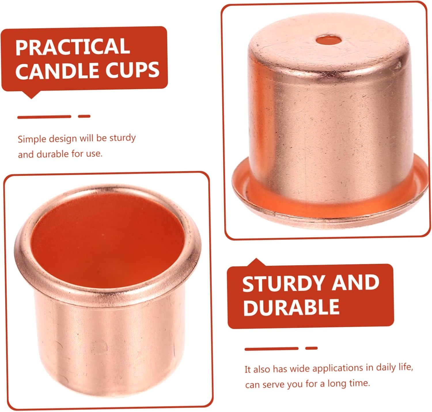 4Pcs Metal Tea Light Candle Holders Rustic Tea Candle Cups Led Metal Cup for Table Decor - Silver image number 5