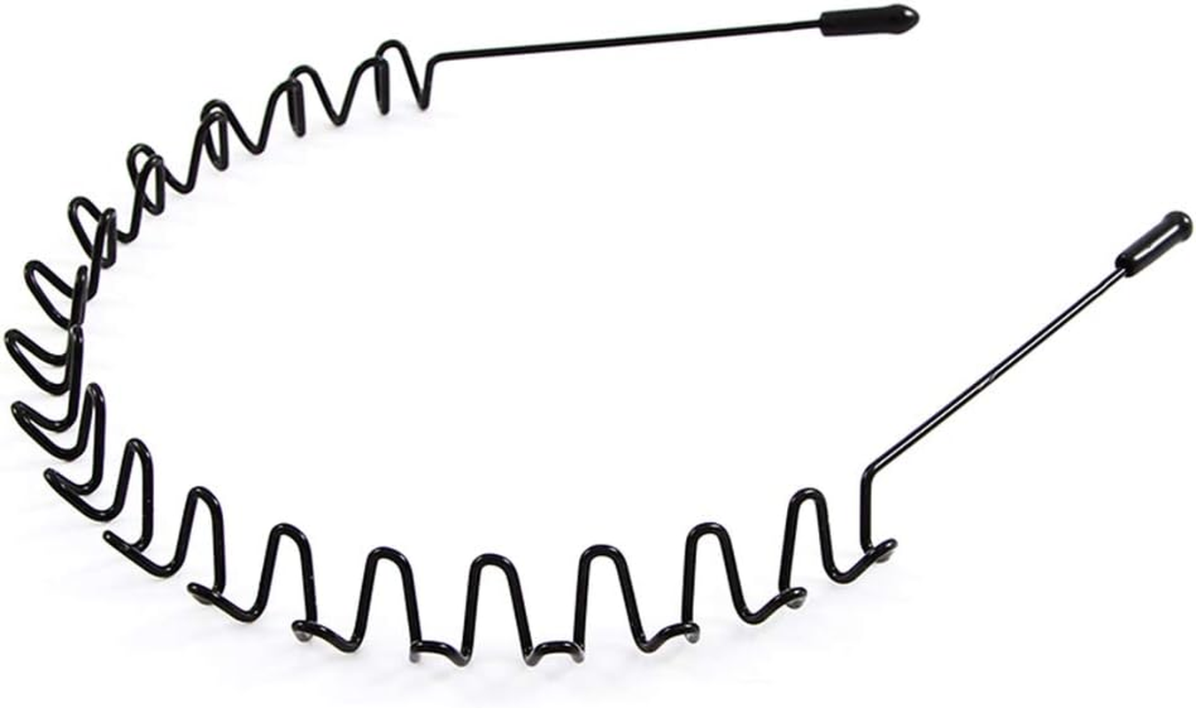 Mens Slicked Back Hair Band, Outdoor Sports Fashion Pigtail Headband/Never Paint-Shedding Metal Head Buckle Clip for Mens Long Hair, Braid and Other Hair Styles - Hook Wave