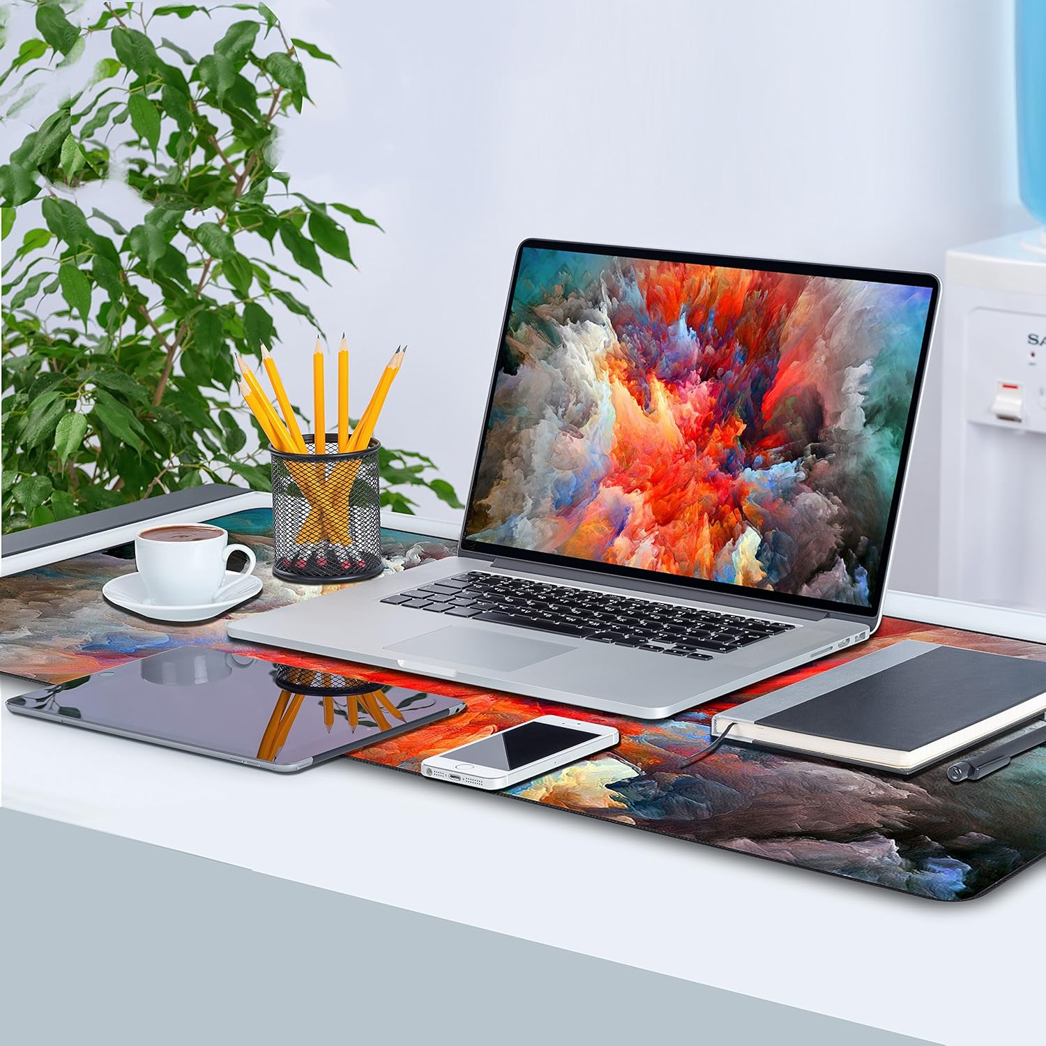 XXL Extended Large Gaming Mouse Pad Non-Slip Water-Resistant Rubber Cloth Computer Game Mouse Mat(35.4&times;15.75&times;0.1 Inch Colourful Clouds) image number 3