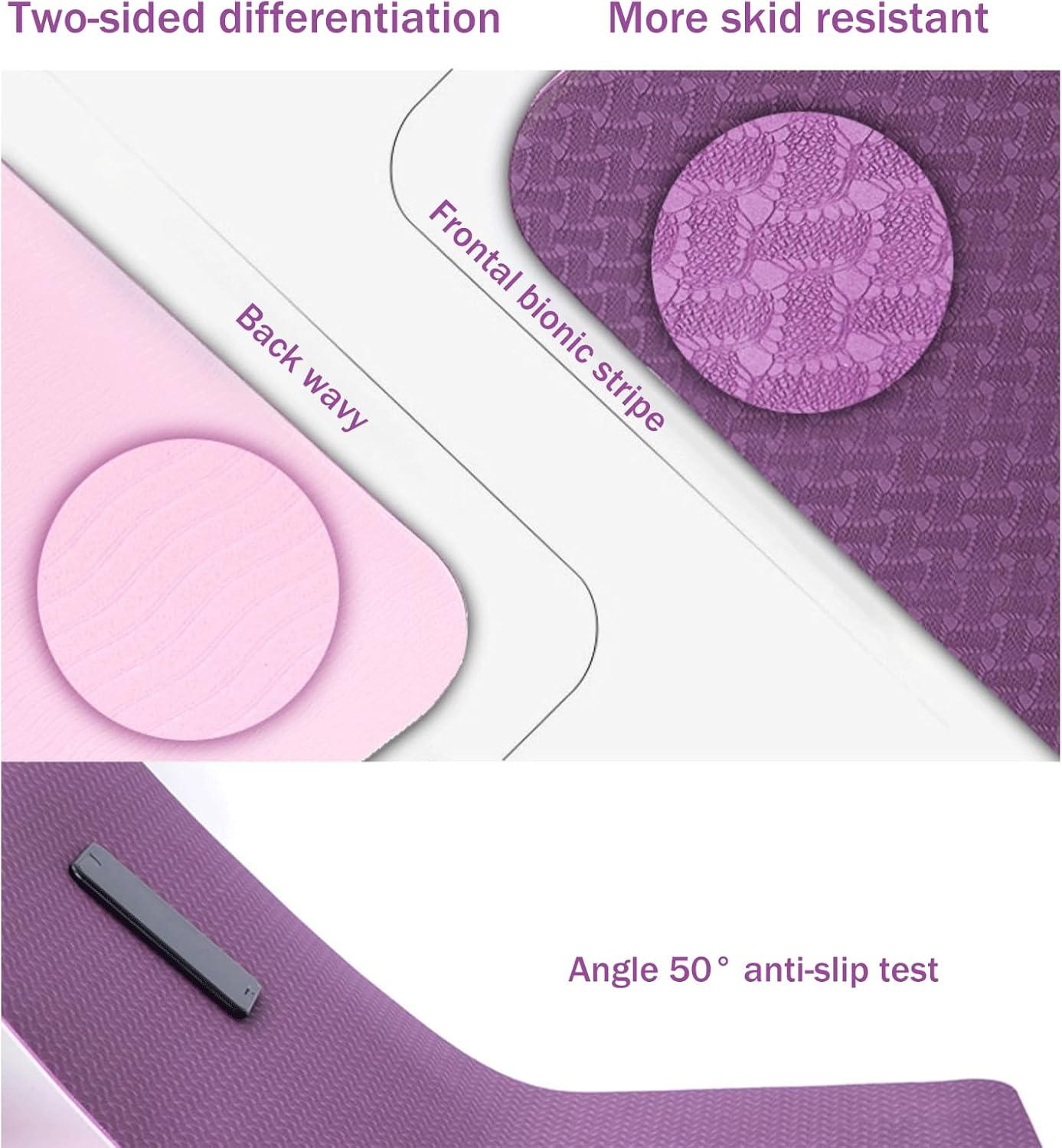 Foldable Yoga Mat, 6Mm TPE Exercise Mat, Thick Exercise & Workout Mat for Yoga, Pilates and Fitness with Anti-Slip Function &A Storage Bag for Yoga (183Cm*61Cm* 6Mm) image number 1