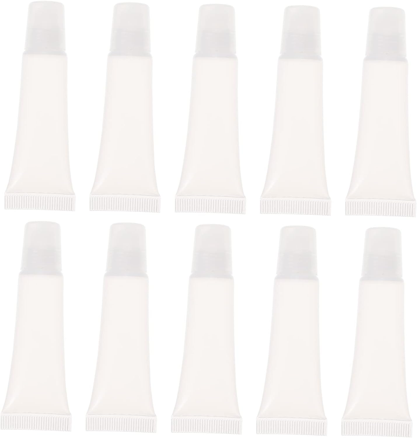 WOONEKY 10Pcs Empty Lip Gloss Tubes Refillable Lipstick Holders Transparent Travel Containers for Lip Gloss Oil and Liquid Storage