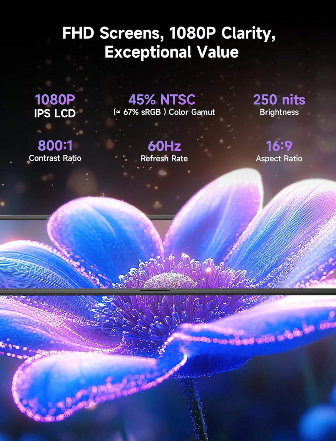 JSAUX Flipgo Lite 15.6" IPS Dual Stacked Portable Monitor, 1080P FHD Laptop Screen Extender with Built-In HUB, Magnetic Design, Single Cable for Triple Monitor Setup (Windows Only) image number 6