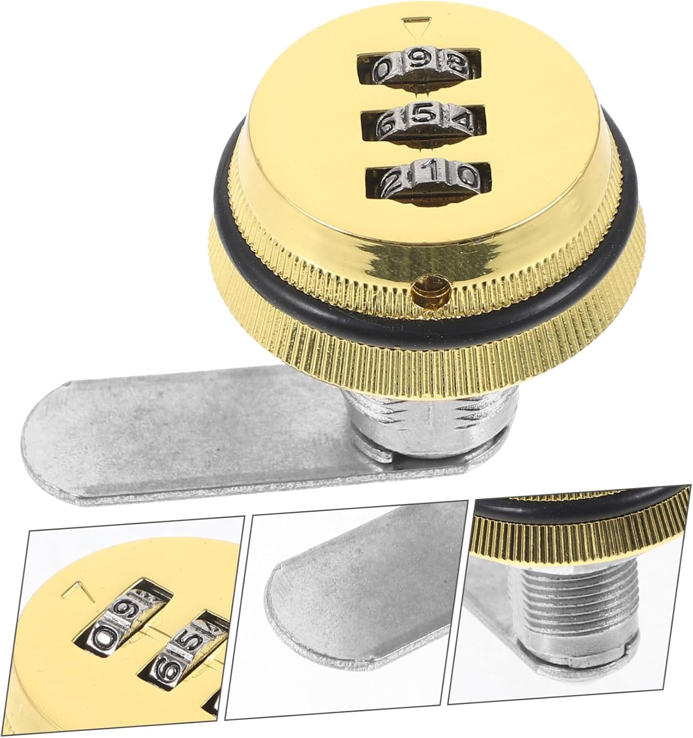 Combination Cam Lock Safety Lock, Password Lock, Used for the Security of Cabinets, Drawers, Mailbox Doors, and Furniture (1-1/8 Inches, Gold) image number 3