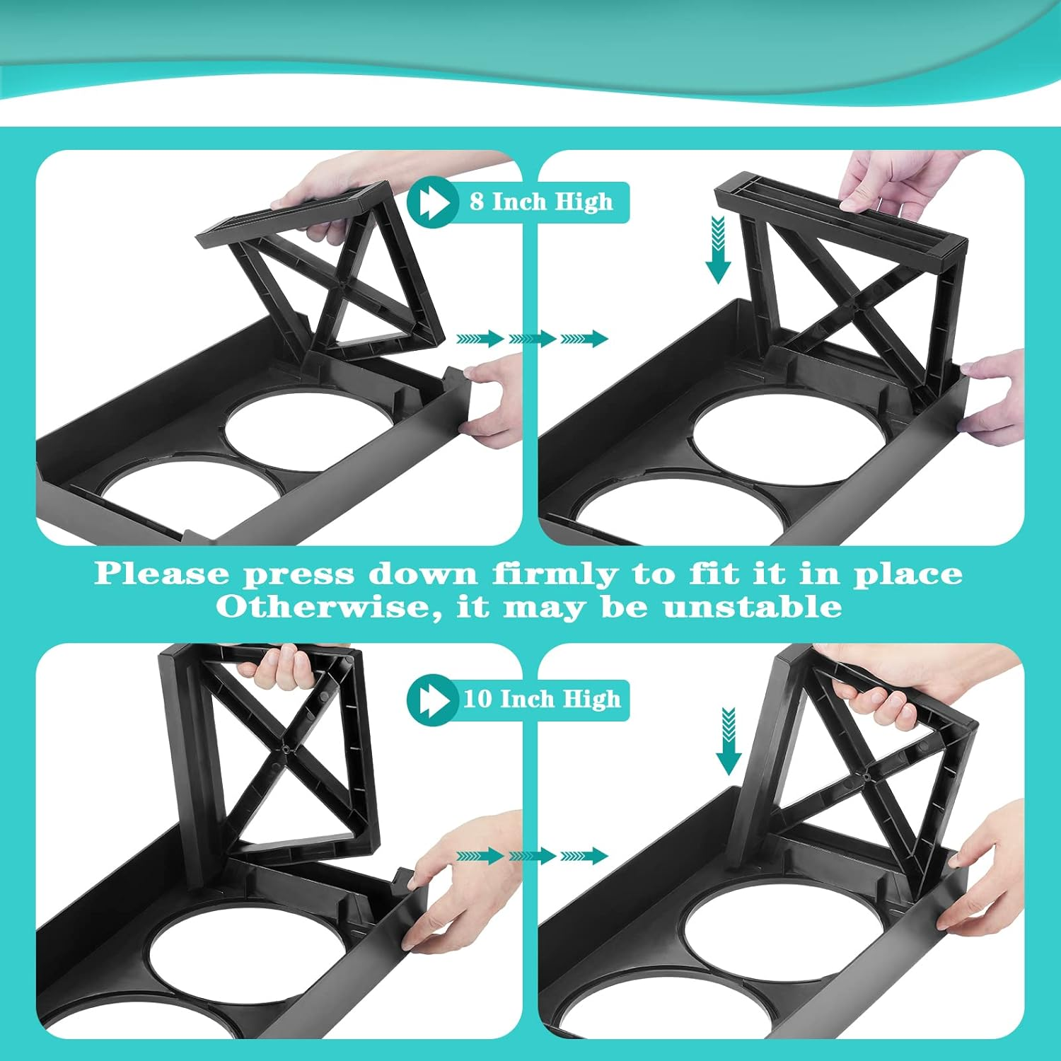 MDEHOPET Elevated Dog Bowls for Large Dogs, 3 Adjustable Heights Raised Pet Bowl Stand Feeder with Slow Feeder Bowl 2 Stainless Steel Food & Water Bowls for Small Medium Large Dogs and Pets