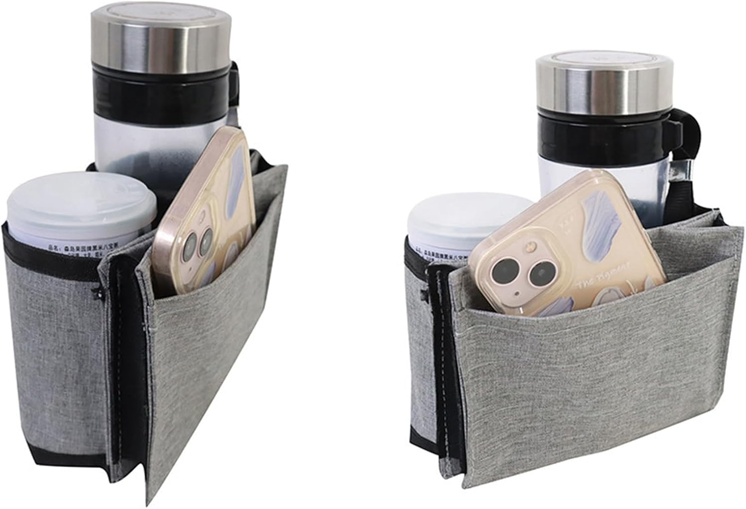 Luggage Travel Cup Holder Portable Drink Caddy Bag Hold Two Coffee Mugs Free Your Hand for Drink Fits Roll on All Suitcase Traveler Handles Accessory for Men Women Rose Red